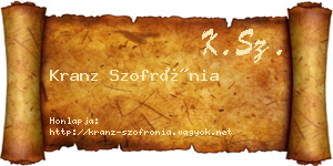 Kranz Szofrónia névjegykártya